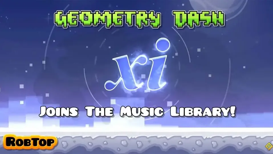 Captura de pantalla del juego Geometry Dash con el nuevo artista Xi