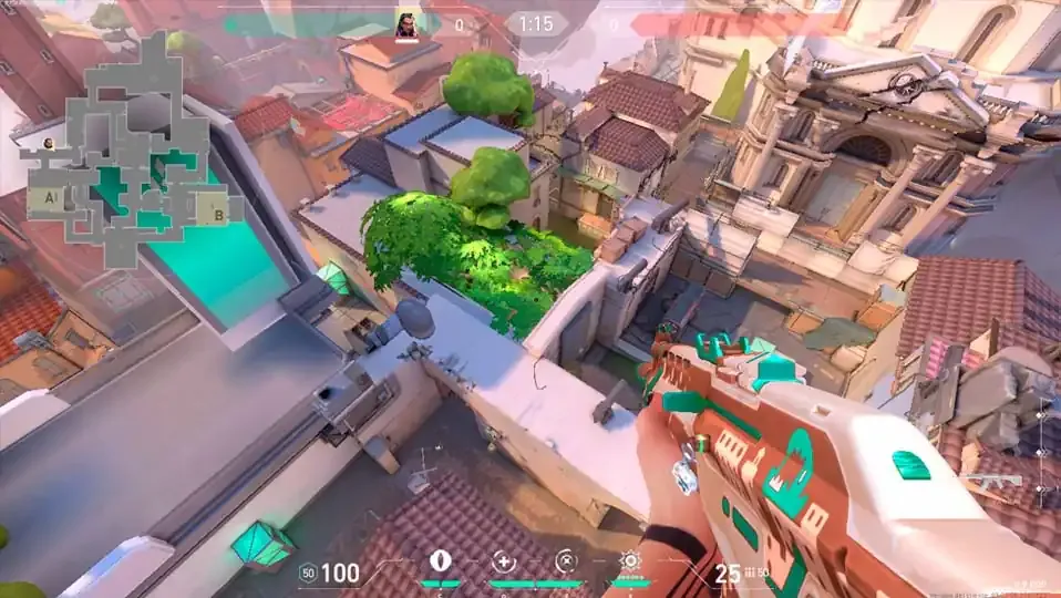 Captura de pantalla de valorant con cheatos en personalizada